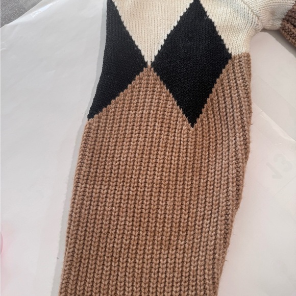 Sandro Paris  Black and Tan Geometric Sweater Size 3 - Picture 9 of 15